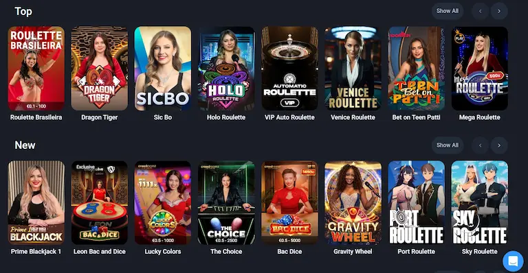 Live casino på Twin Casino